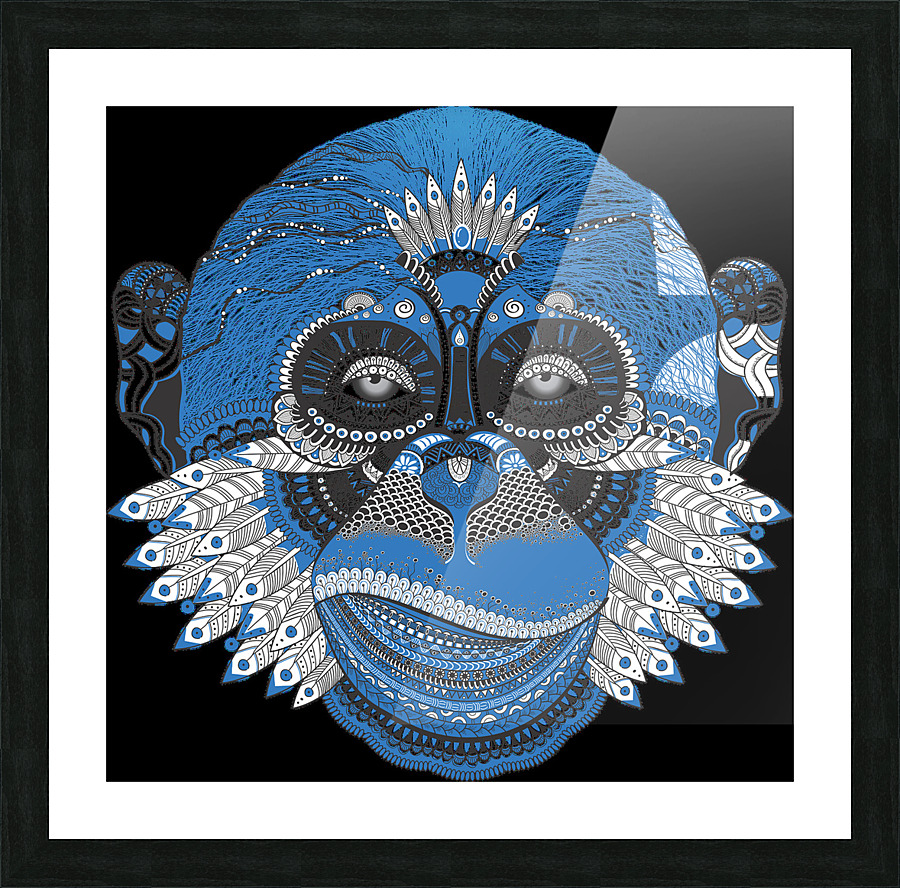 monkey mandala Picture Frame print