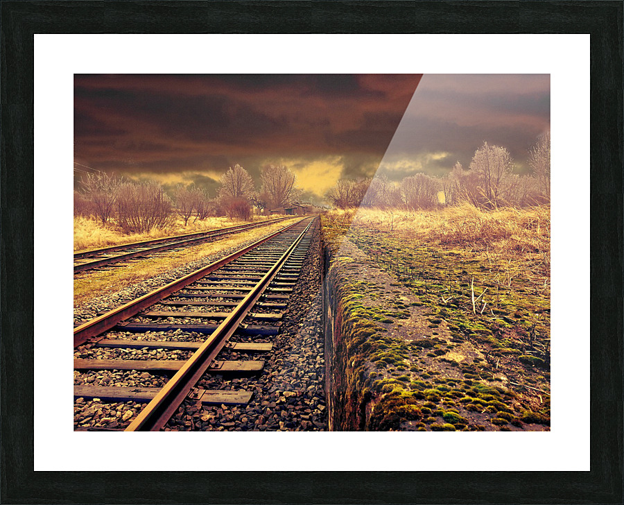 railway train road  Picture Frame print