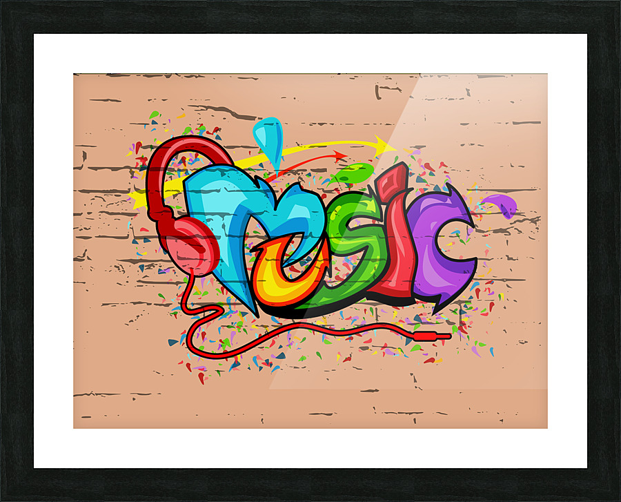 graffiti music Picture Frame print