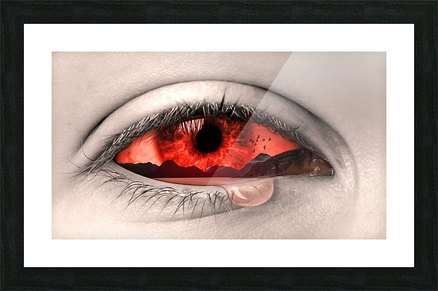 eye manipulation Picture Frame print