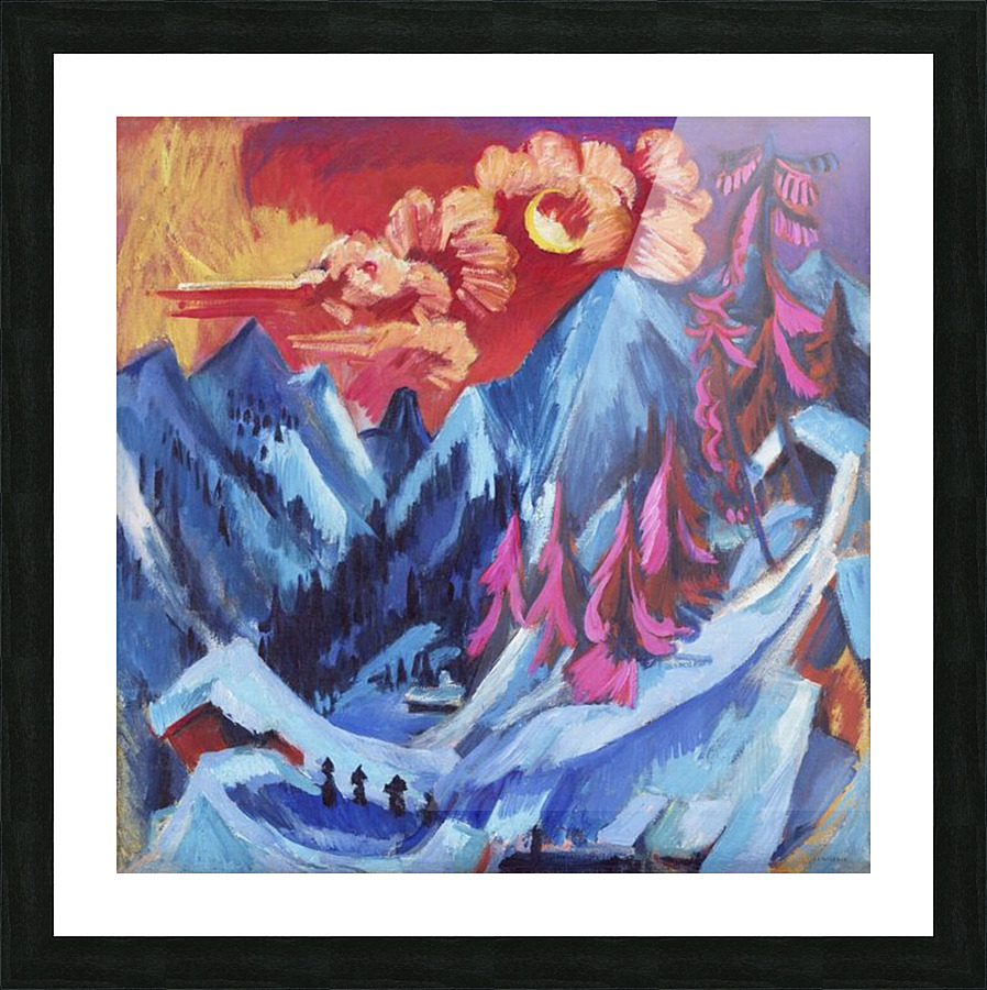 Winter Landscape in Moonlight  Picture Frame print