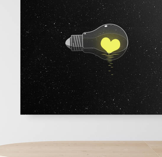 Yallow Heart light i love you in Space by Jon dev 