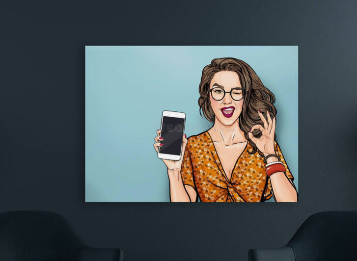 winking woman glasses showing smart pone ok sjpg by Jon dev 