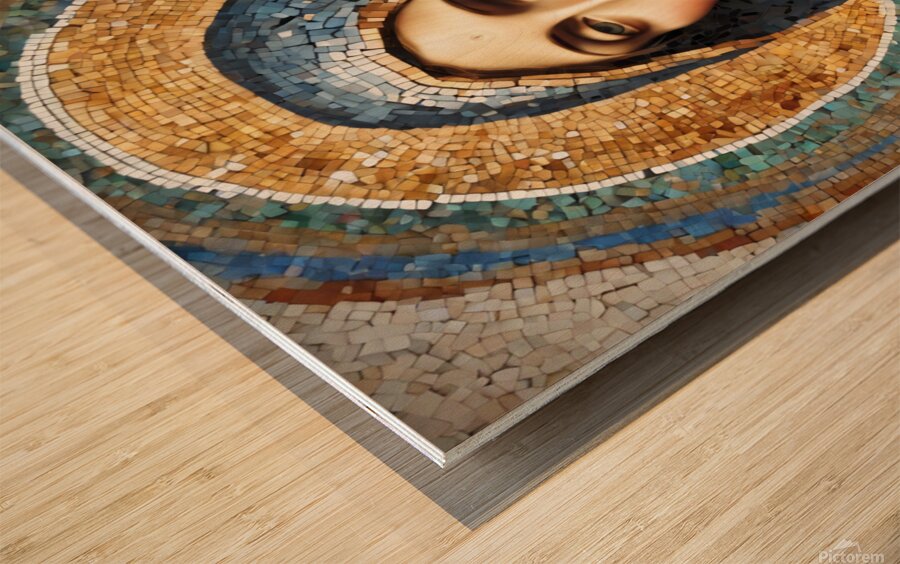  Mosaic of the Virgin Mary   Wood print
