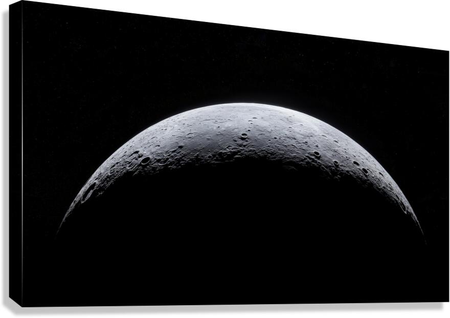Moon on dark starry background Canvas Print