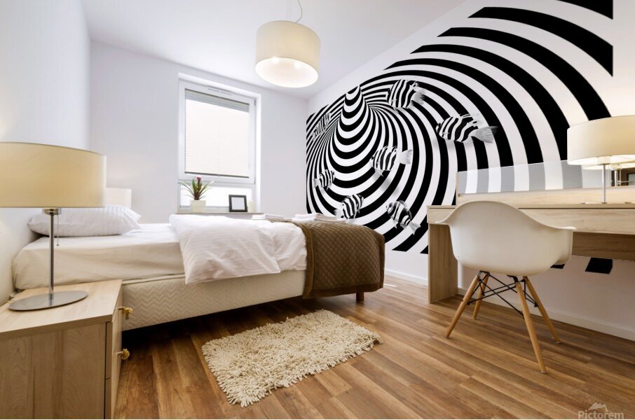 Fishes in stripes Mural print