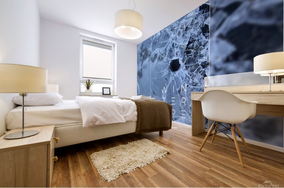 Plain tree leaf on clover meadow Mural print