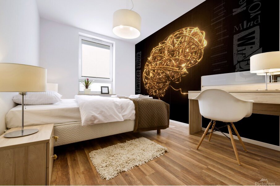Electrical brain Mural print