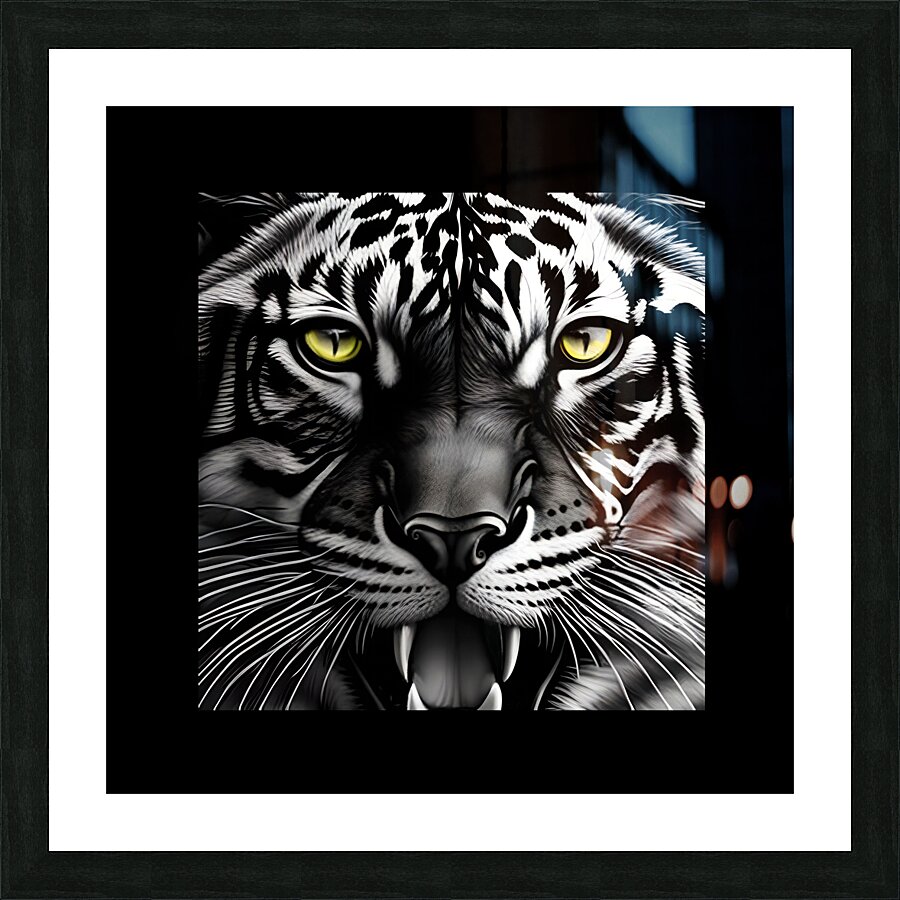Black & White Beast Picture Frame print