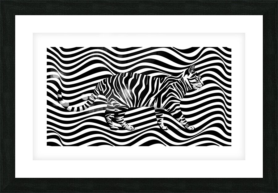 Cat in stripes Picture Frame print