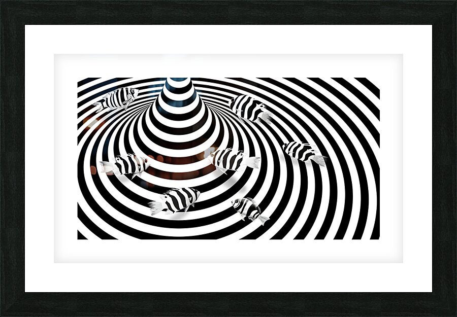 Fishes in stripes Picture Frame print