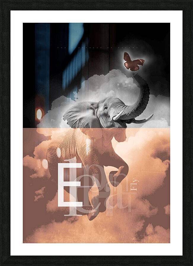 Flying elephant Picture Frame print