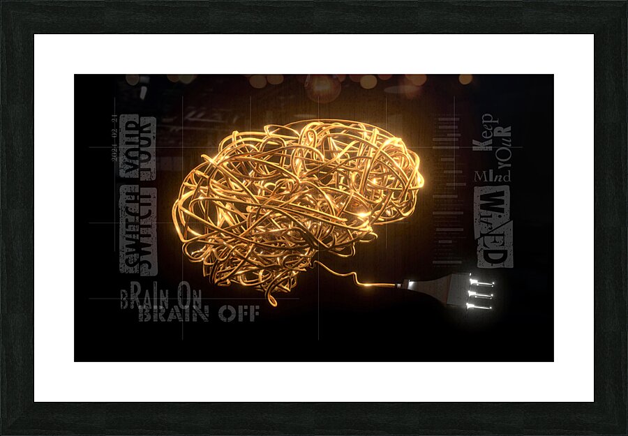 Electrical brain Picture Frame print
