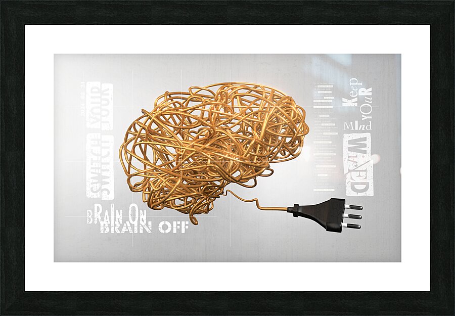 Electrical brain Picture Frame print