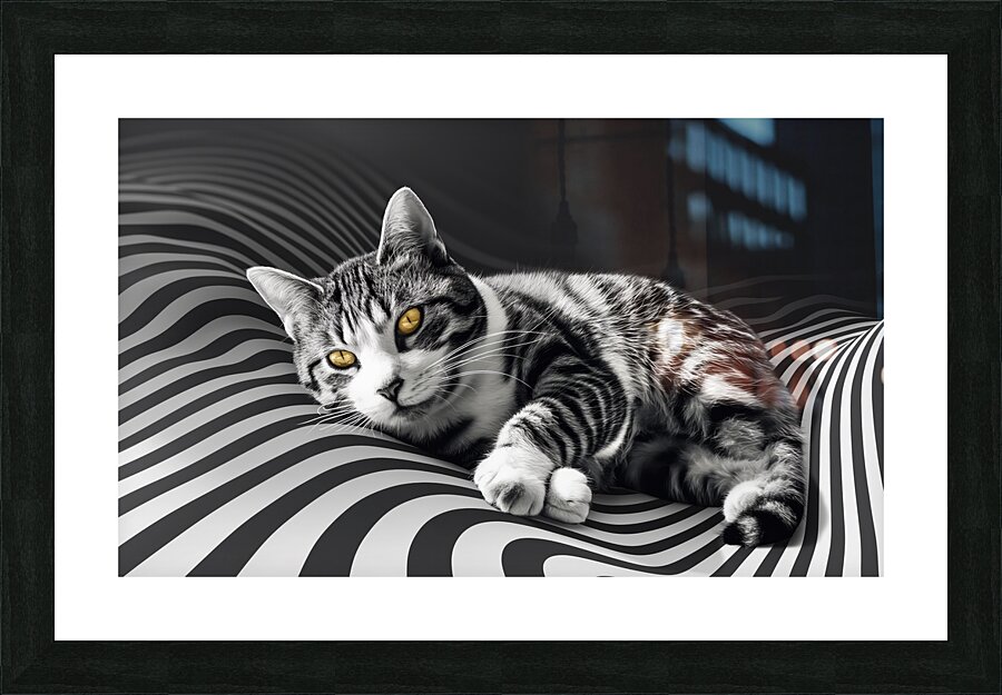 Cat in stripes Picture Frame print