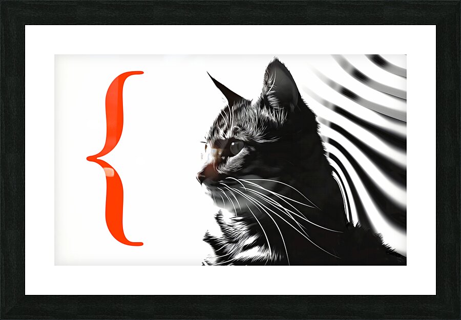 Cat in stripes Picture Frame print