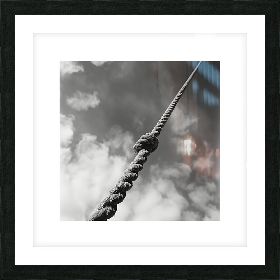 Rope hung from the sky Picture Frame print