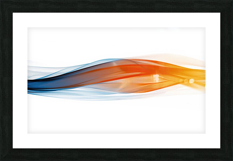 Coloured waves on a white background Picture Frame print