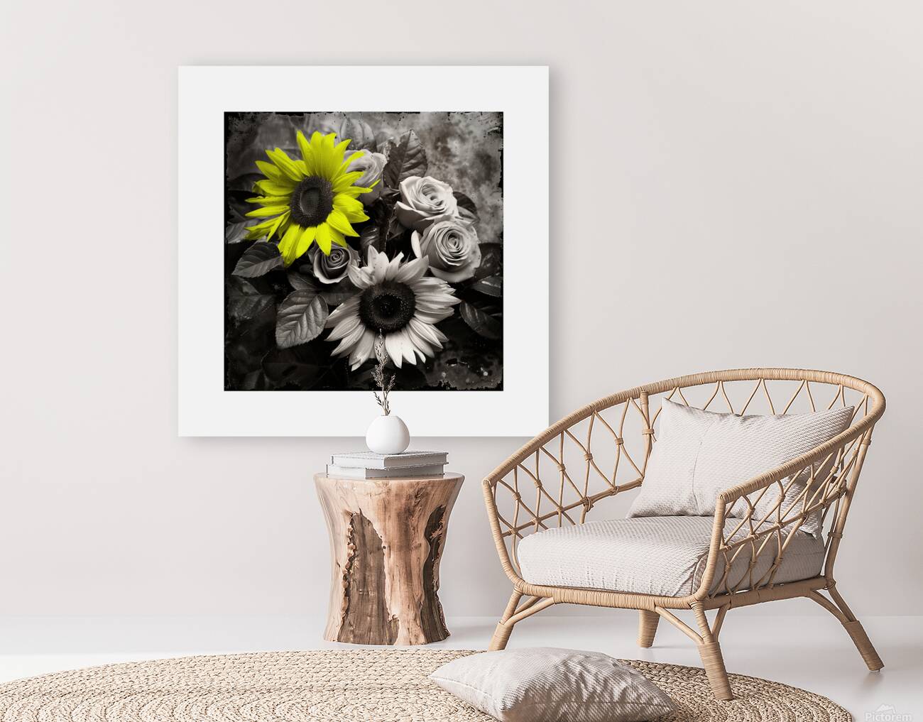 B&W flowers composition Reproduction