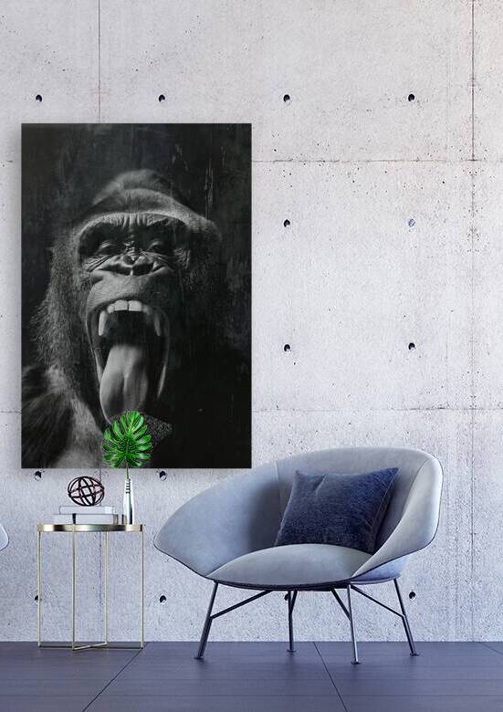 Gorilla making a tongue out by iRT