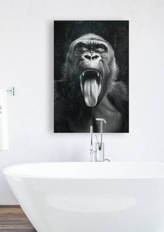 Gorilla making a tongue out by iRT