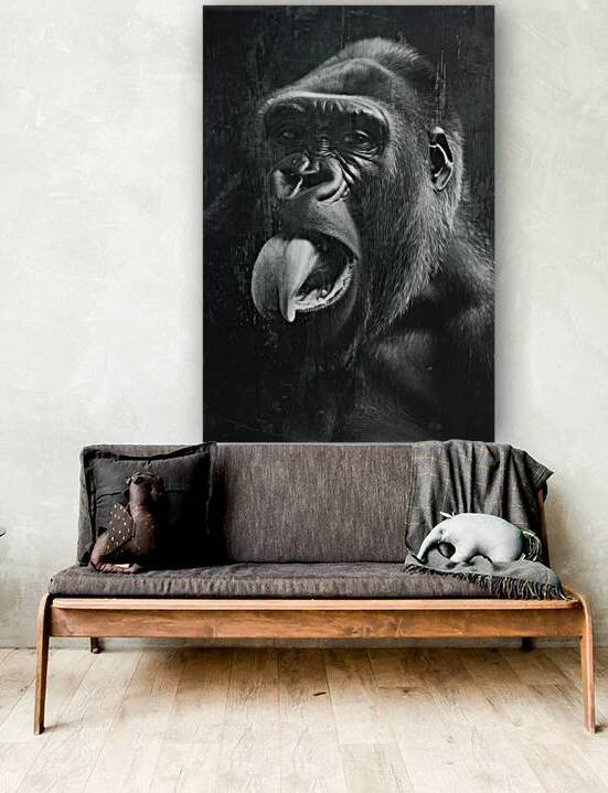 Gorilla making a tongue out by iRT