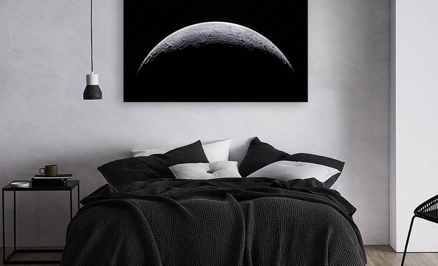 Moon on dark starry background by iRT