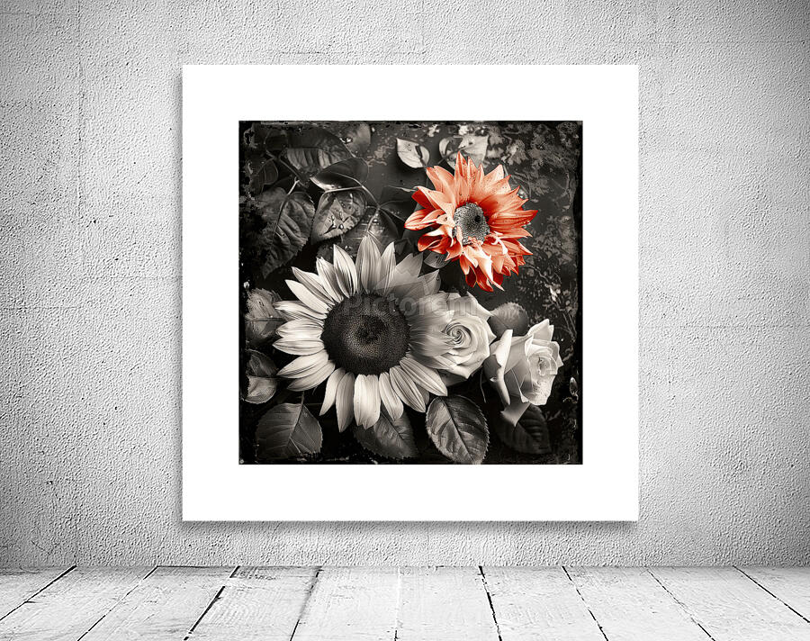 B&W flowers composition. Wall Preview