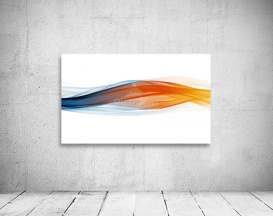 Coloured waves on a white background Wall Preview