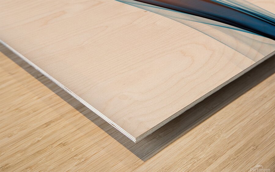 Coloured waves on a white background Wood print