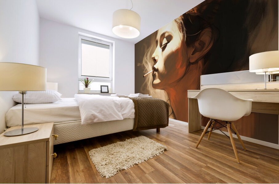 Contemplative Smoke Mural print