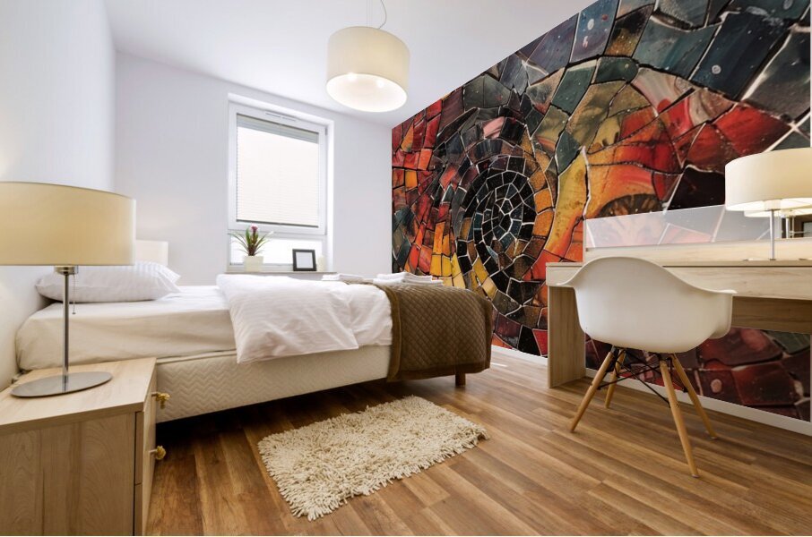 Mosaic Spiral Mural print
