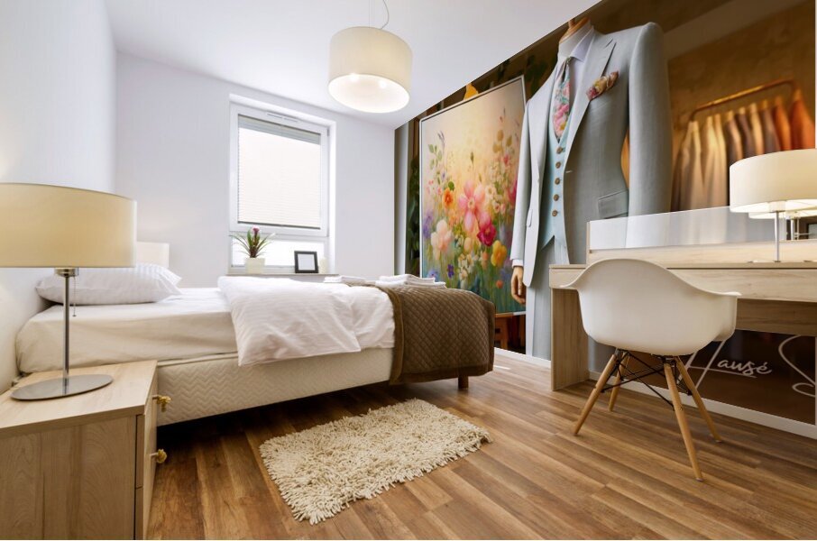 Elegance in Bloom: A Symphony of Style and Art Mural print