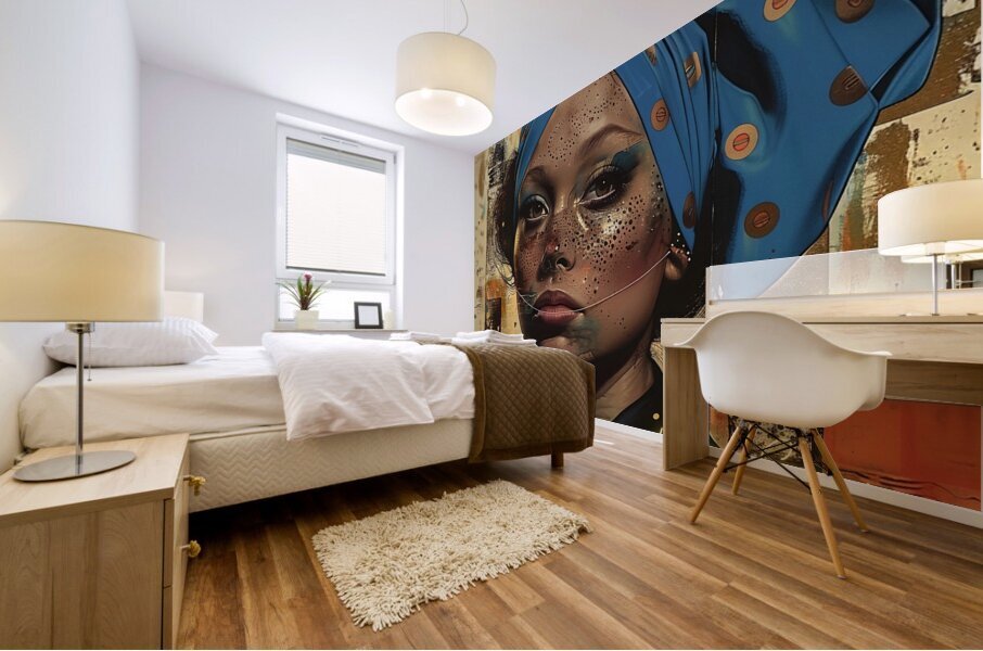 Blue Turban of Grace Mural print