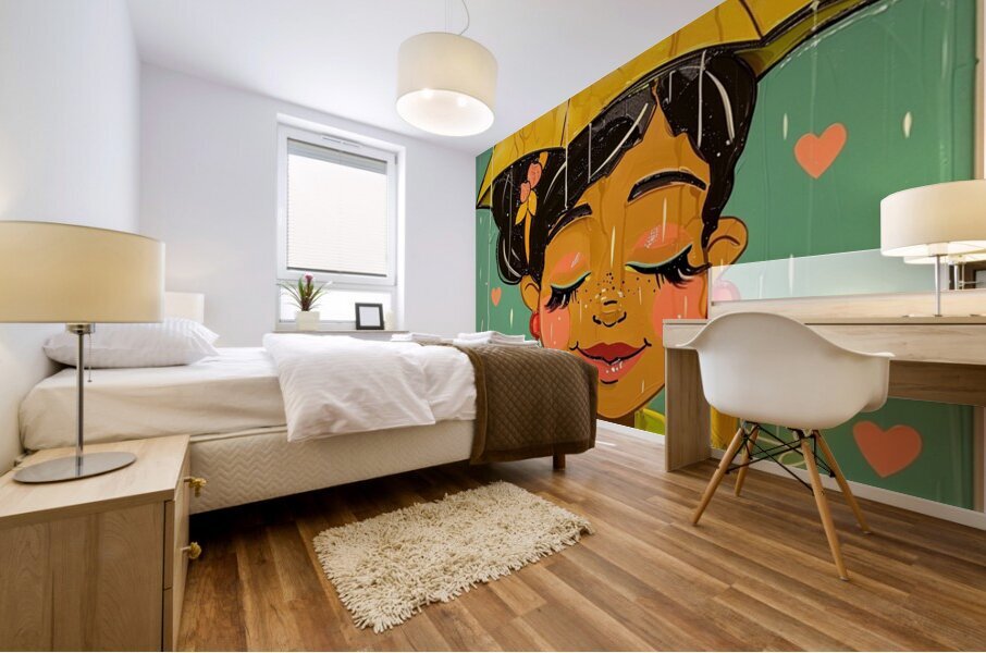 Serenity in the Rain Mural print