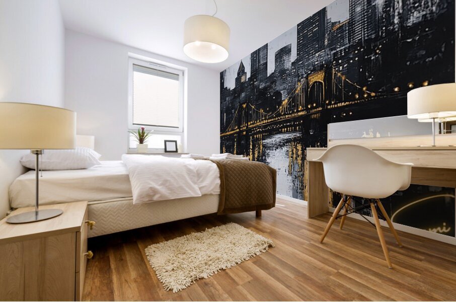 Steel and Soul: The Golden Spine of Pittsburgh Mural print