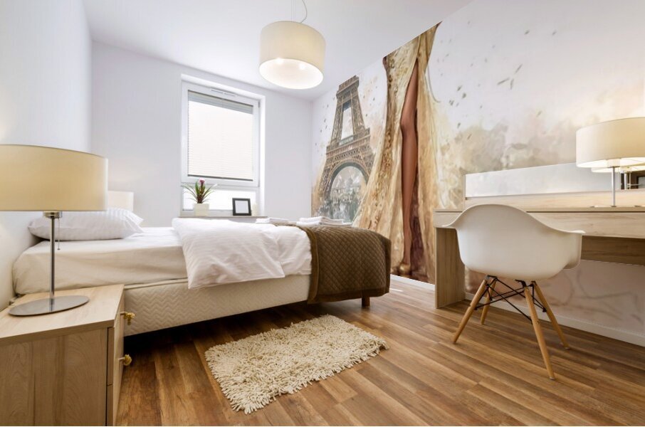 Golden Hour in Gilded Silk Mural print