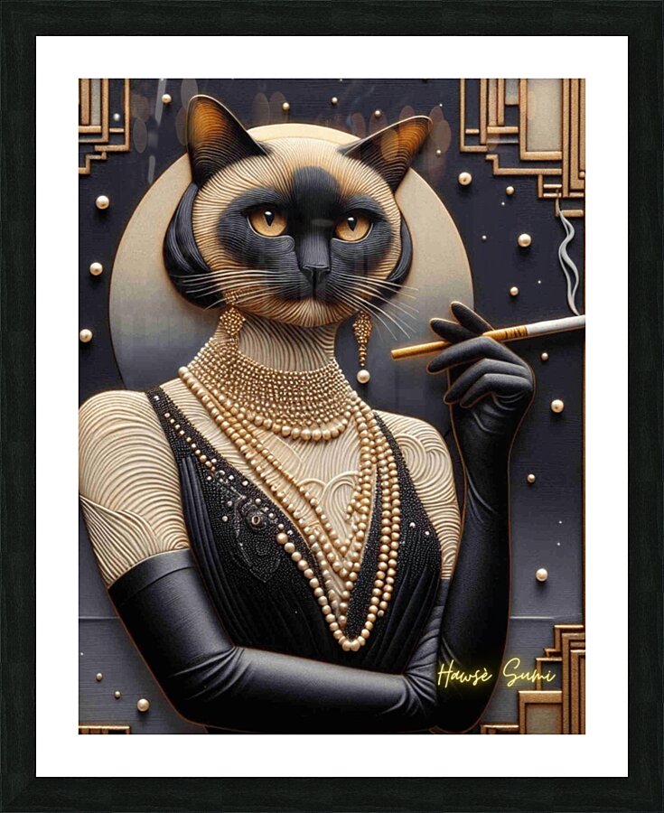 The Gilded Whiskers of Mademoi Picture Frame print