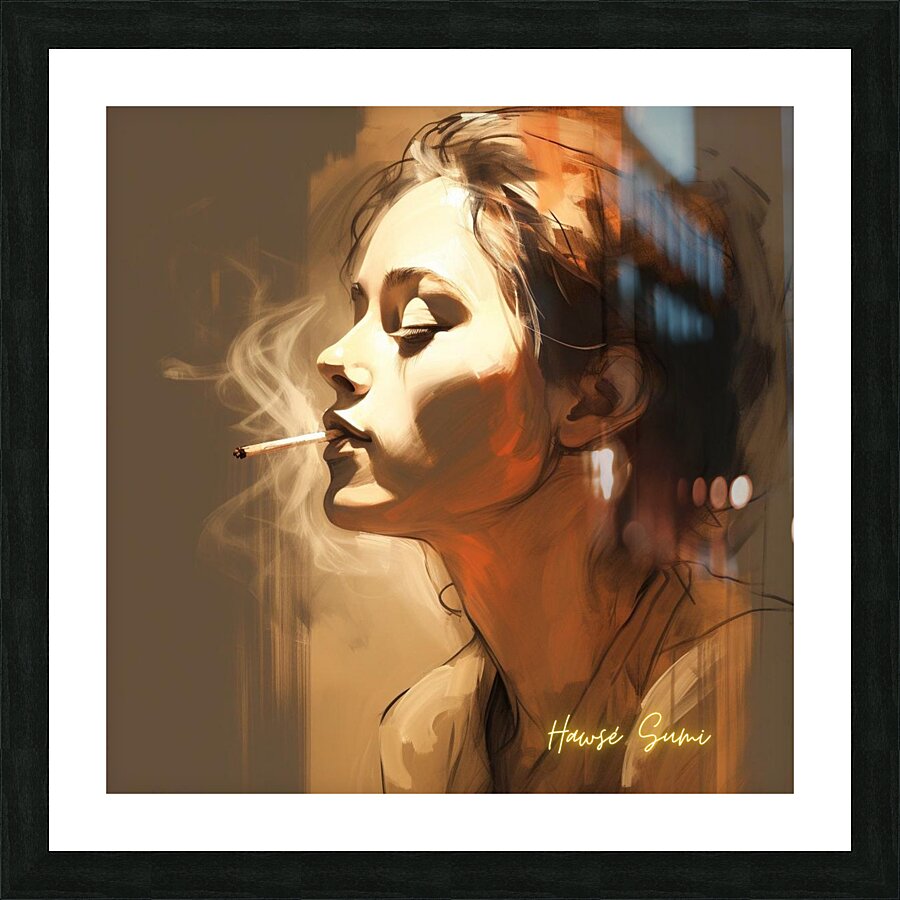 Contemplative Smoke Picture Frame print