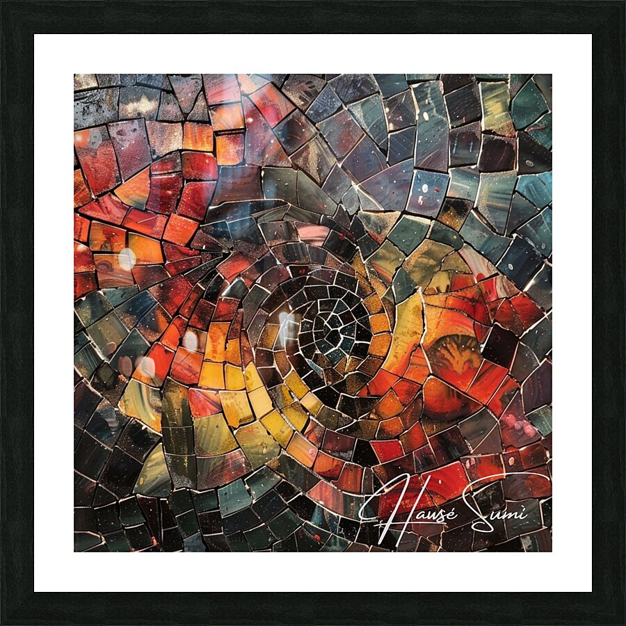 Mosaic Spiral Picture Frame print
