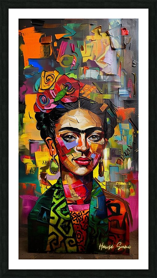 Fridas Floral Mosaic Picture Frame print