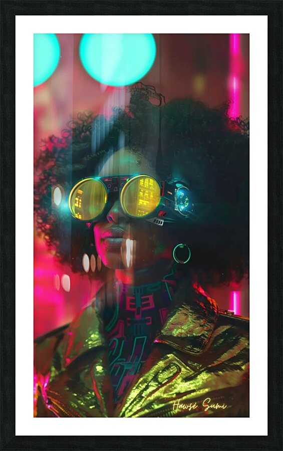 Neon Navigator Picture Frame print