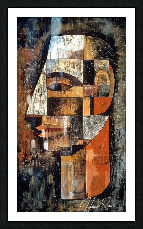 Cubist Contemplation Picture Frame print