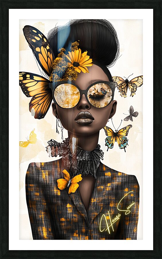 Golden Gaze Picture Frame print