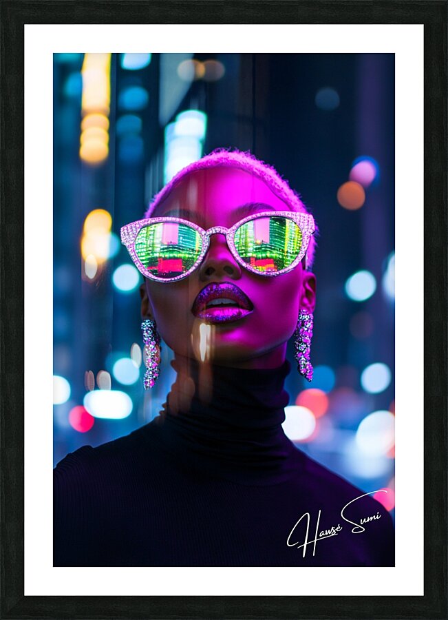Neon Dreamscapes Picture Frame print