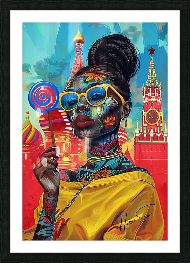 Red Square Radiance Picture Frame print