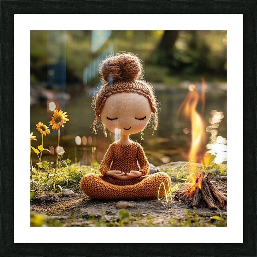 Stillness by the Fire: The Knitted Soul Picture Frame print