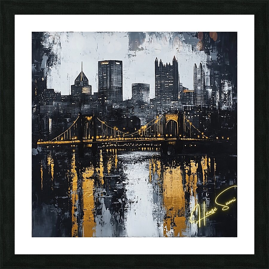 Steel and Soul: The Golden Spine of Pittsburgh Picture Frame print