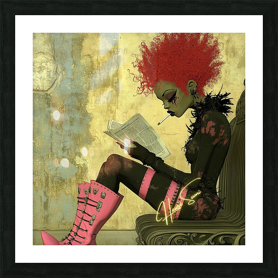 The Riot Girl Reads Picture Frame print