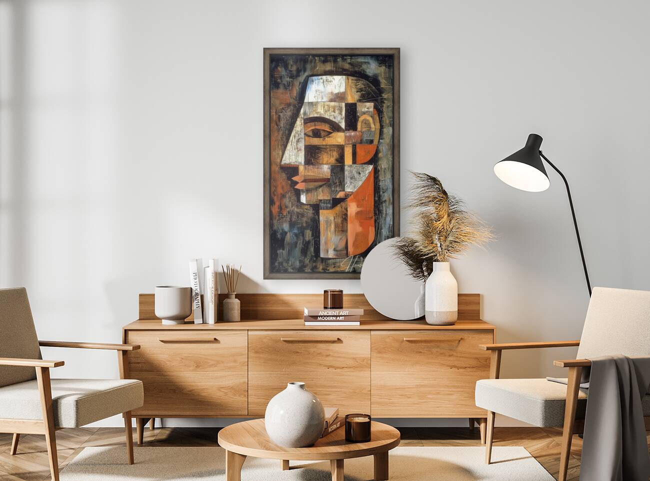 Cubist Contemplation Reproduction